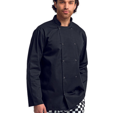 RP665 Artisan Collection by Reprime Unisex Studded Front Long-Sleeve Chef's Jacket