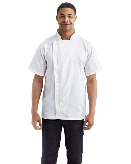 RP906 Artisan Collection by Reprime Unisex Zip-Close Short Sleeve Chef's Coat