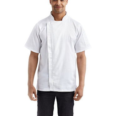 RP906 Artisan Collection by Reprime Unisex Zip-Close Short Sleeve Chef's Coat