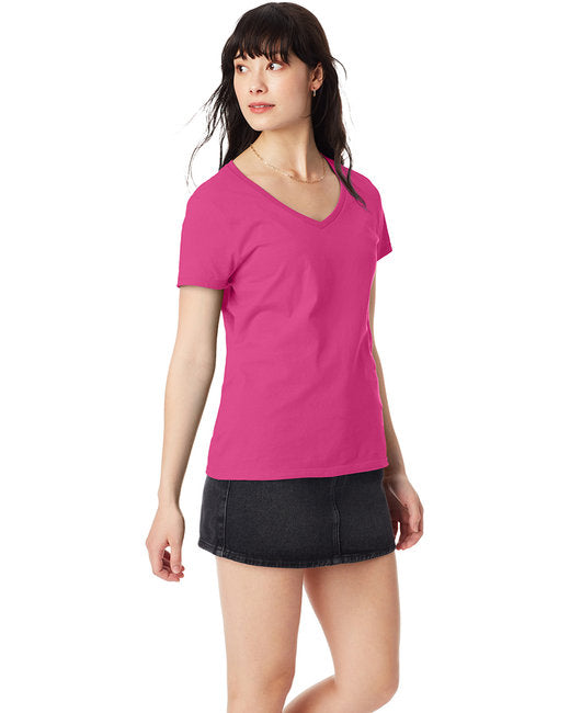 S04V Hanes Ladies' Perfect-T V-Neck T-Shirt