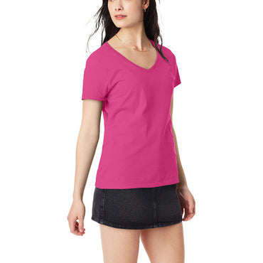 S04V Hanes Ladies' Perfect-T V-Neck T-Shirt