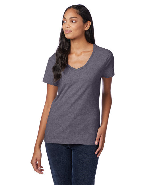 S04V Hanes Ladies' Perfect-T V-Neck T-Shirt