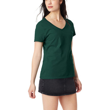 S04V Hanes Ladies' Perfect-T V-Neck T-Shirt