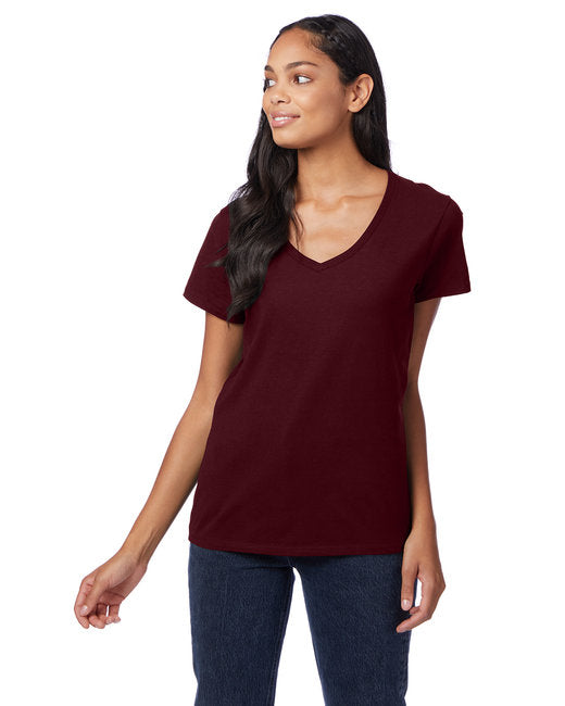 S04V Hanes Ladies' Perfect-T V-Neck T-Shirt