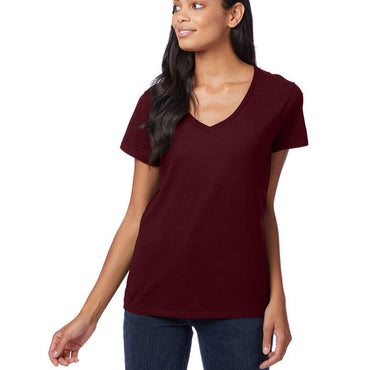 S04V Hanes Ladies' Perfect-T V-Neck T-Shirt