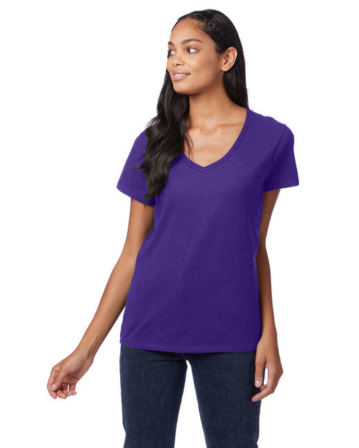 S04V Hanes Ladies' Perfect-T V-Neck T-Shirt