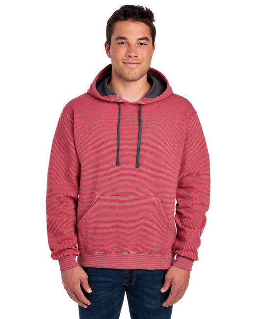 SF77R Fruit of the Loom Adult Sofspun® Striped Hooded Sweatshirt