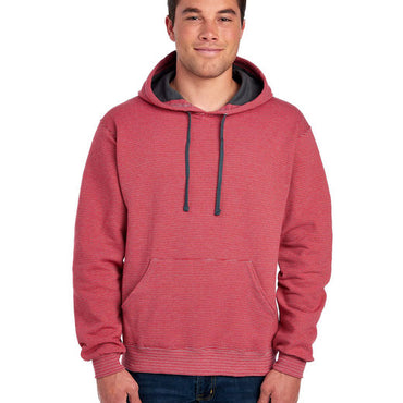 SF77R Fruit of the Loom Adult Sofspun® Striped Hooded Sweatshirt