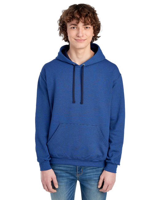 SF77R Fruit of the Loom Adult Sofspun® Striped Hooded Sweatshirt