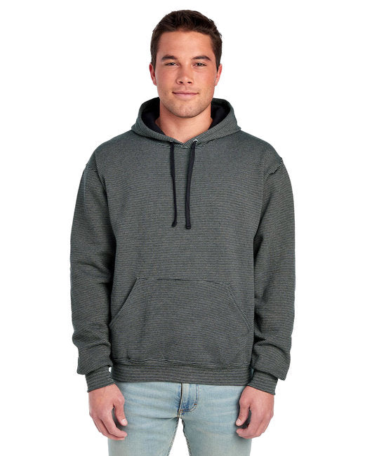 SF77R Fruit of the Loom Adult Sofspun® Striped Hooded Sweatshirt