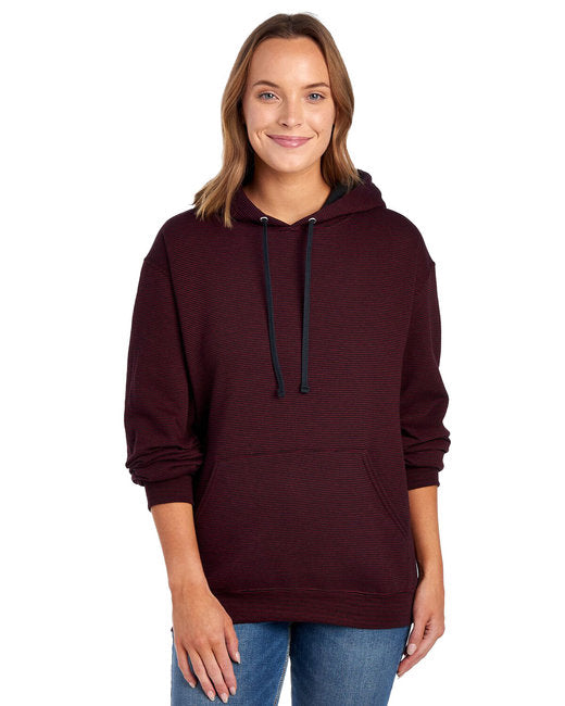 SF77R Fruit of the Loom Adult Sofspun® Striped Hooded Sweatshirt