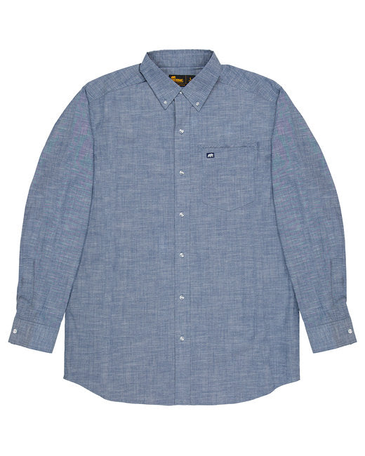 SH28 Berne Men's Foreman Flex180 Chambray Button-Down Woven Shirt