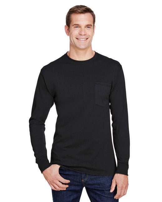 W120 Hanes Adult Workwear Long-Sleeve Pocket T-Shirt