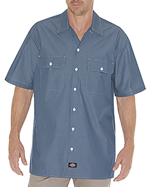 WS509 Dickies Unisex Relaxed Fit Short-Sleeve Chambray Shirt