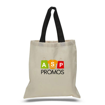 Q-Tees Economical Tote Bag Natural Body with Color Handles