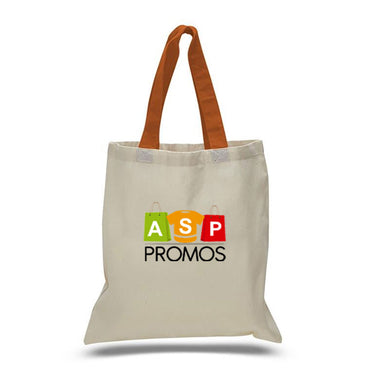 Q-Tees Economical Tote Bag Natural Body with Color Handles